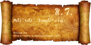 Máté Tomázia névjegykártya